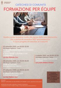locandina formazione per catechesi comunità 